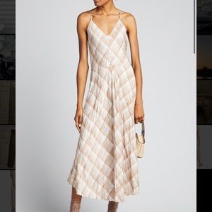 Vince Hazy Plaid Midi Cami Dress size XS